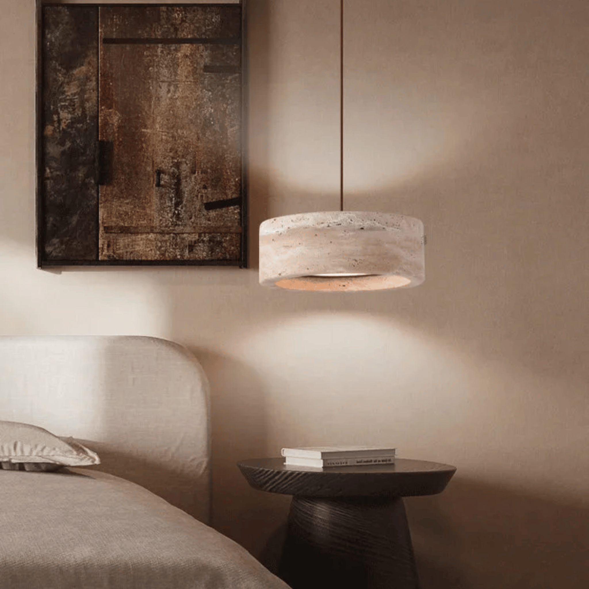 Natural Travertine Stone Pendant Light