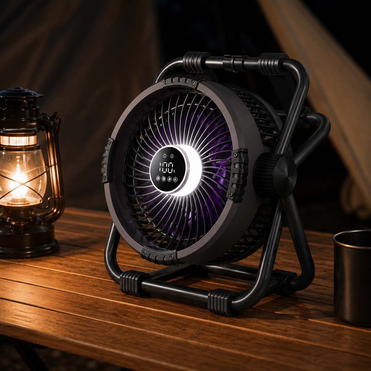 Portable Camping Fan with LED Light 20000mAh