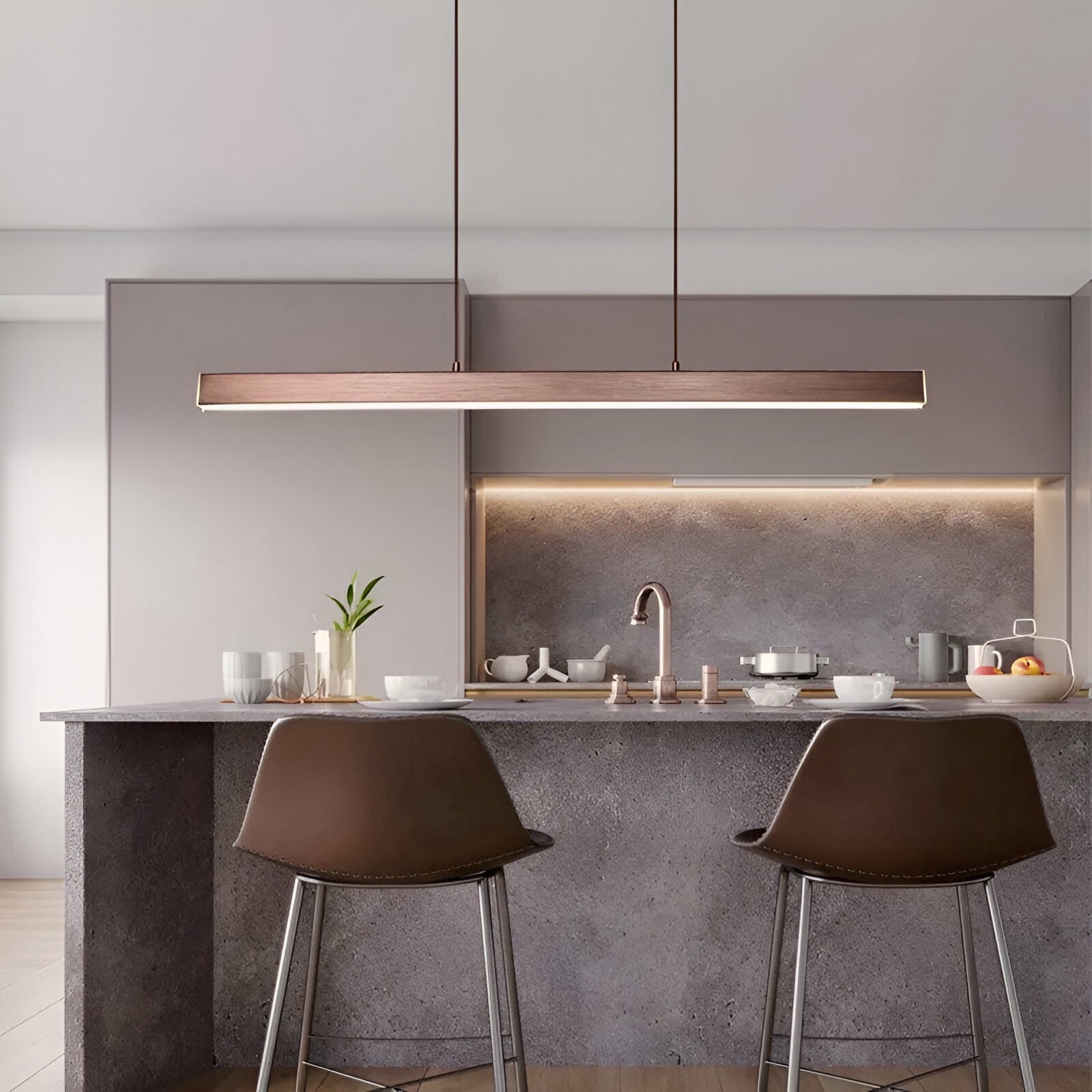Modern Dimmable Aluminum Adjustable Height Black Kitchen Pendant Light