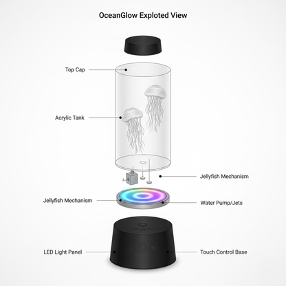 Modern LED Jellyfish Table Lamp for Bedroom - Mood Light - Bedside Night Light