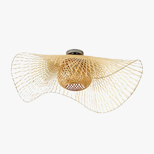 Boho Woven Rattan Ceiling Light Fixture
