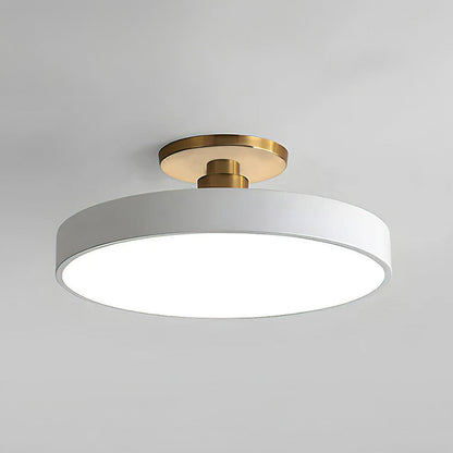 Round Acrylic Metal LED Ceiling Light – Semi Flush Mount – Hallway Living Room