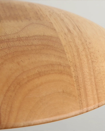 Minimalist Warm 3000K Wood Halo Pendant Light Kitchen Dining