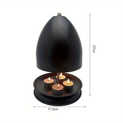 Black Flameless Heating With Hand Warmer And Holder - Tea Light Candle Warmer Kit