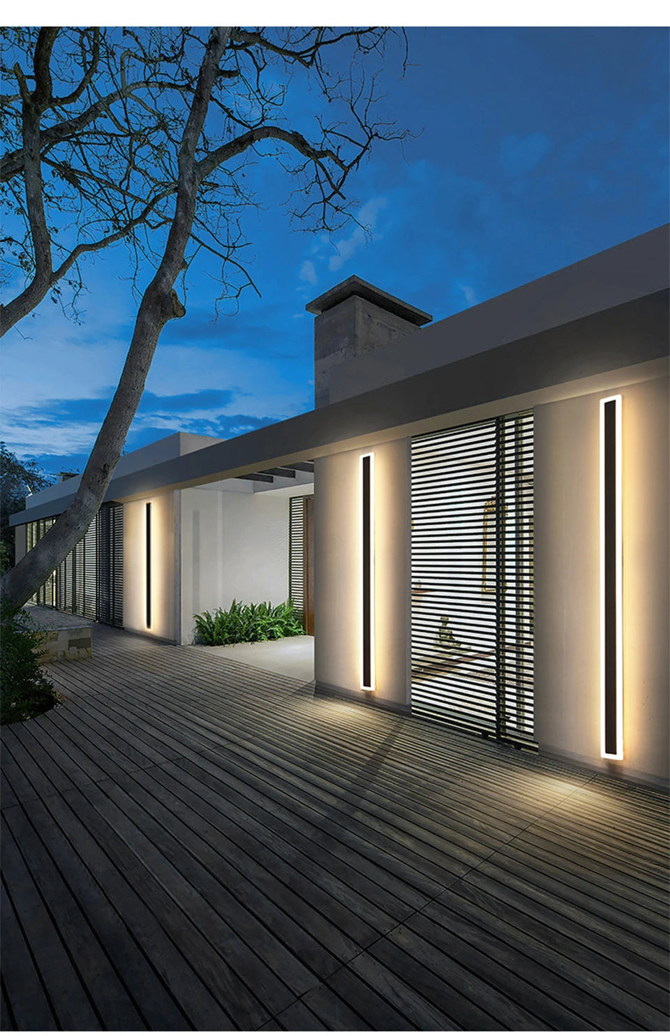 Modern Black Waterproof Led Outdoor Garden Wall Light