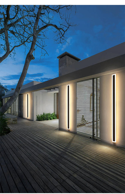 Modern Black Waterproof Led Outdoor Garden Wall Light
