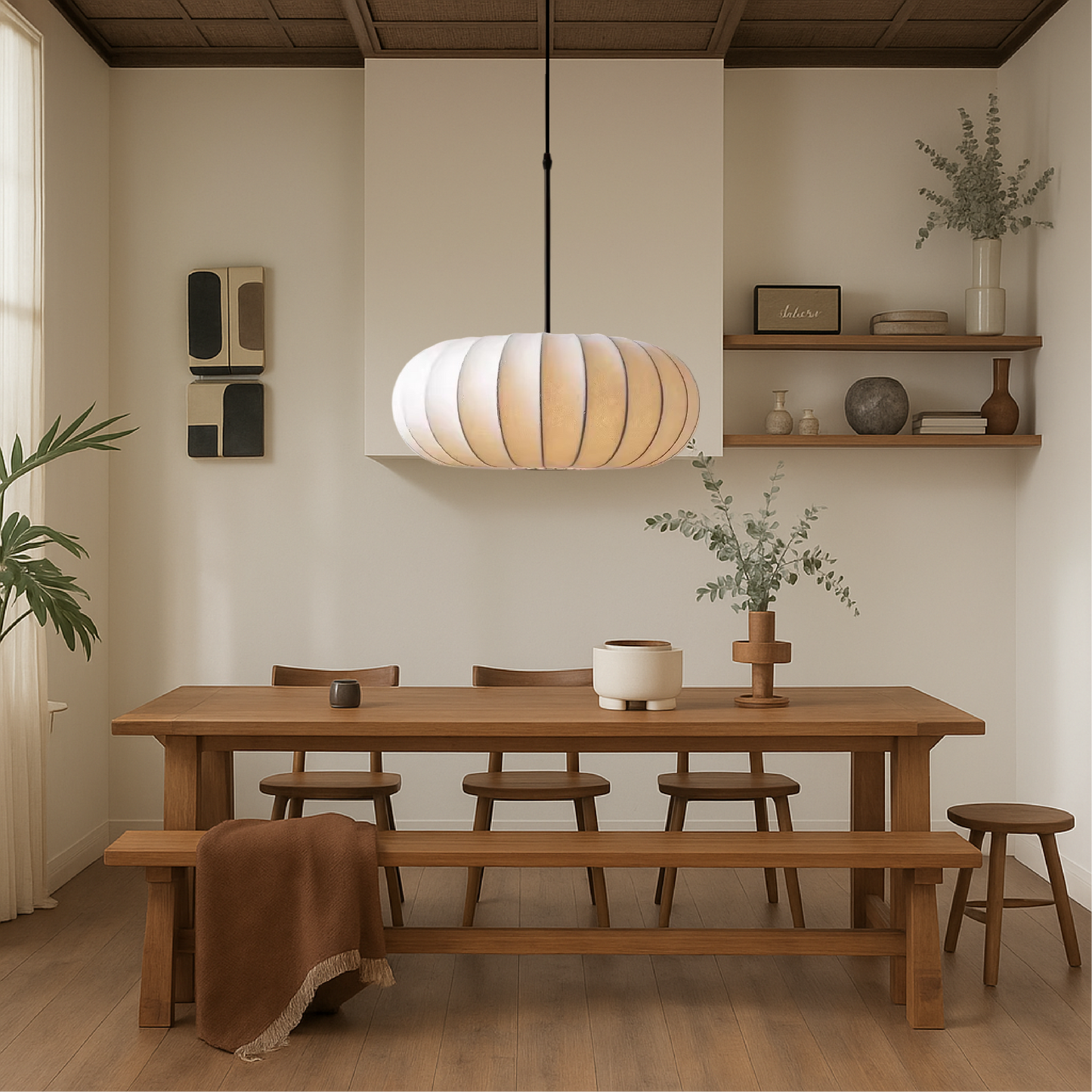 Silk Pendant Light Modern Elegant Hanging Fixture