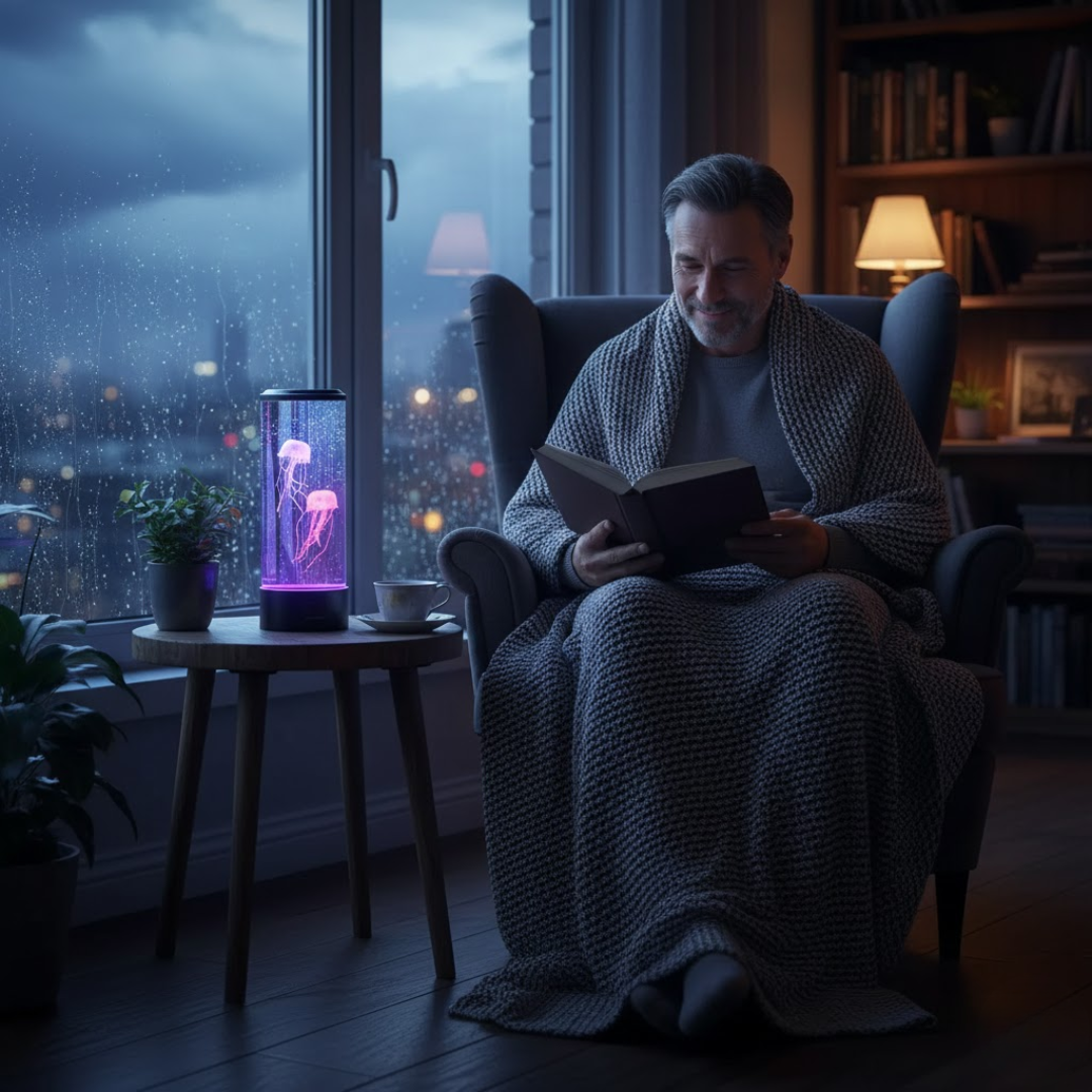 Modern LED Jellyfish Table Lamp for Bedroom - Mood Light - Bedside Night Light