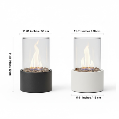 Bioethanol Tabletop Fireplace - Ventless Smokeless Indoor Outdoor - Portable Real Flame