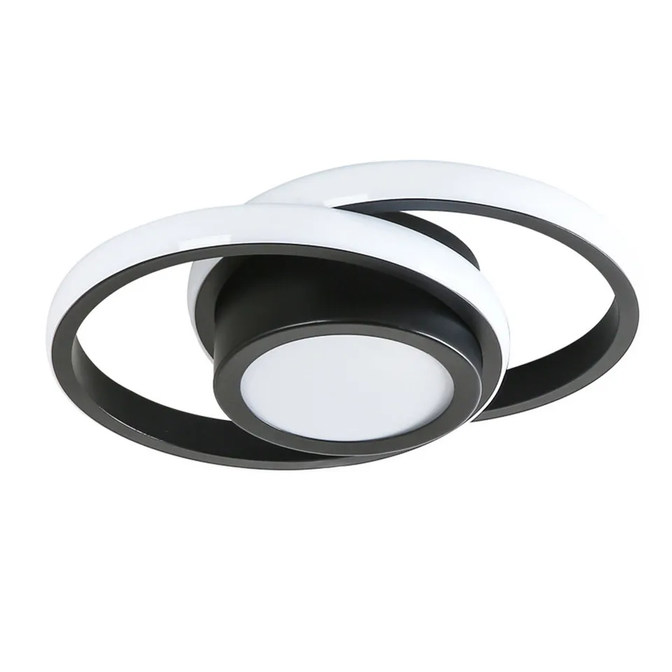 Modern Minimalist Double Ring Halo Contemporary Ceiling Light Fixture