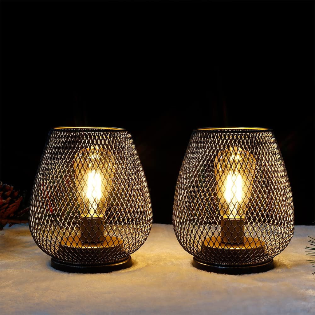 Wireless LED Lantern - Battery Operated Portable Table Light for Bedroom or Living Room