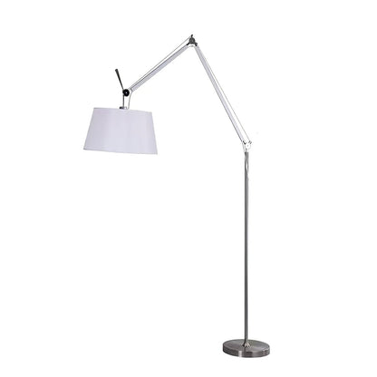 Adjustable Metal & Fabric Floor Lamp – Articulated Arm – Lounge & Reading