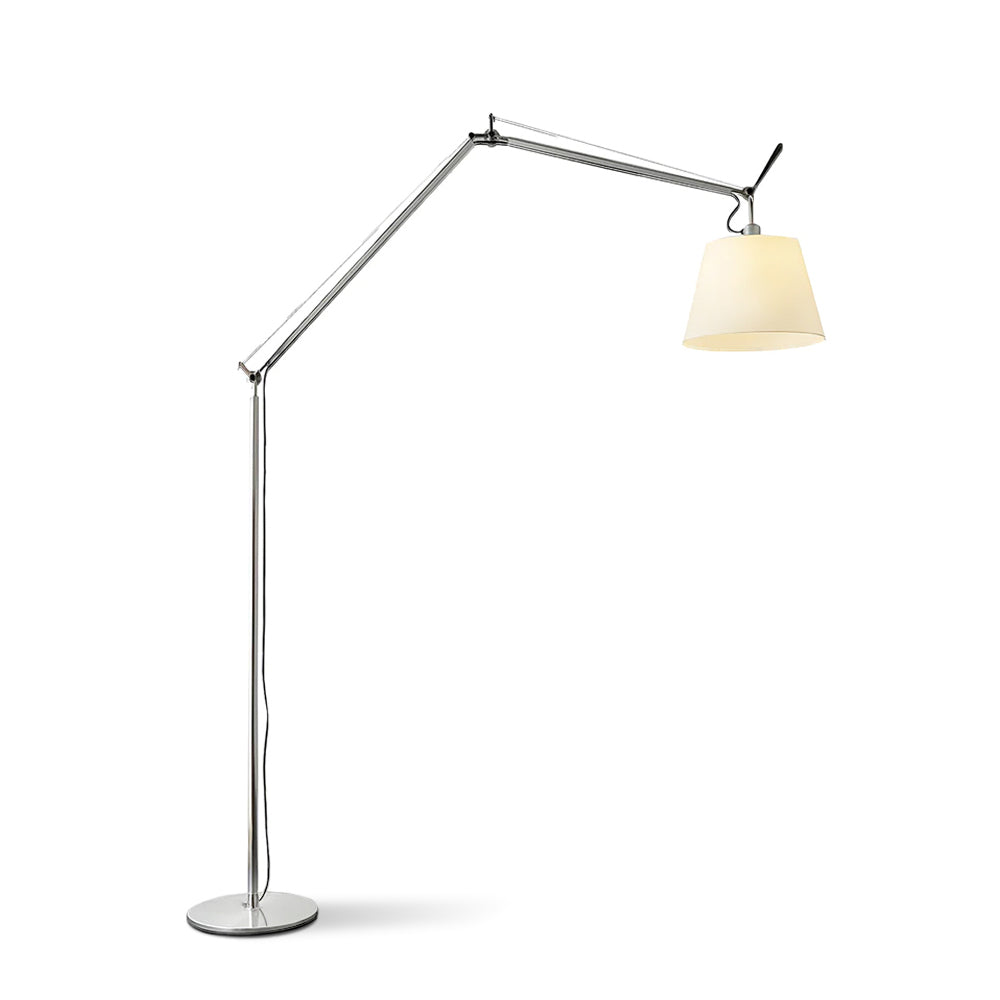 Adjustable Metal & Fabric Floor Lamp – Articulated Arm – Lounge & Reading