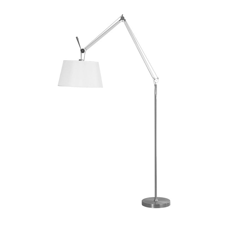 Adjustable Metal & Fabric Floor Lamp – Articulated Arm – Lounge & Reading