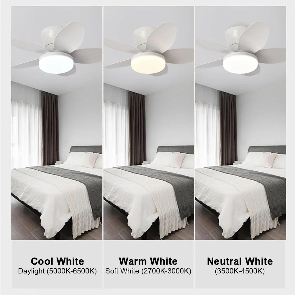 Ceiling Fan Light with Remote Control and Dimmable LED, 36 Inch, 6 Speeds