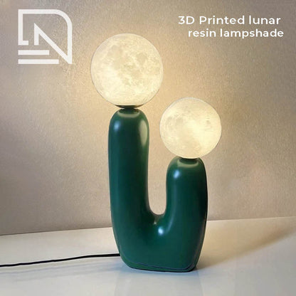 Art Deco Glass Table Lamp – Sculptural Resin Base LED – Bedside Living Room