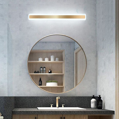 Modern Long Mirror Gold Finish Elegant Bathroom Wall Light