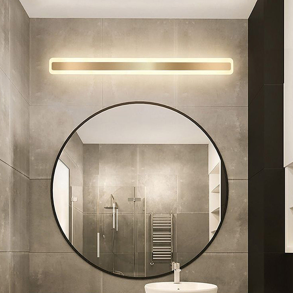 Modern Long Mirror Gold Finish Elegant Bathroom Wall Light