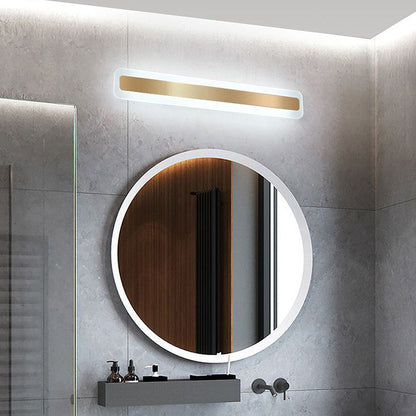 Modern Long Mirror Gold Finish Elegant Bathroom Wall Light