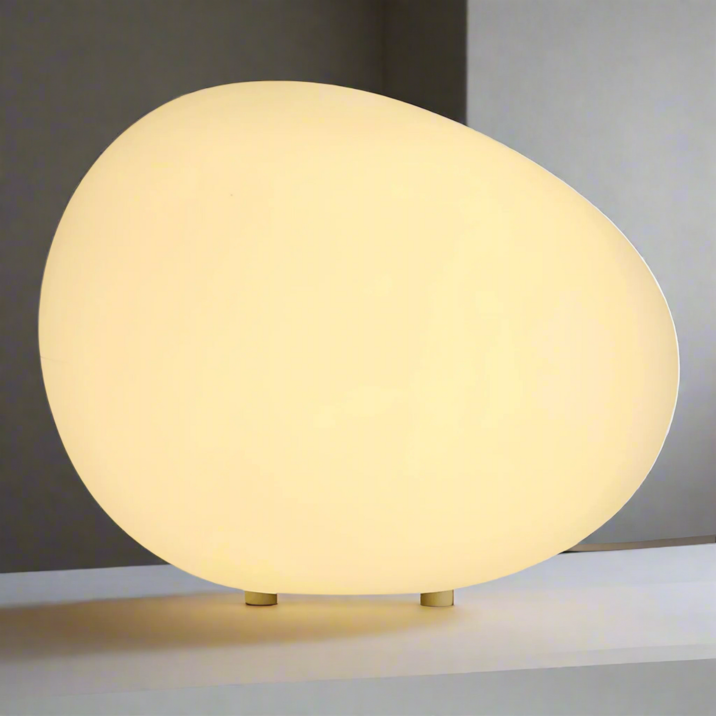 Minimalist LED Bedside Table Lamp for Bedroom - Night Light - Pebble-Shaped Design