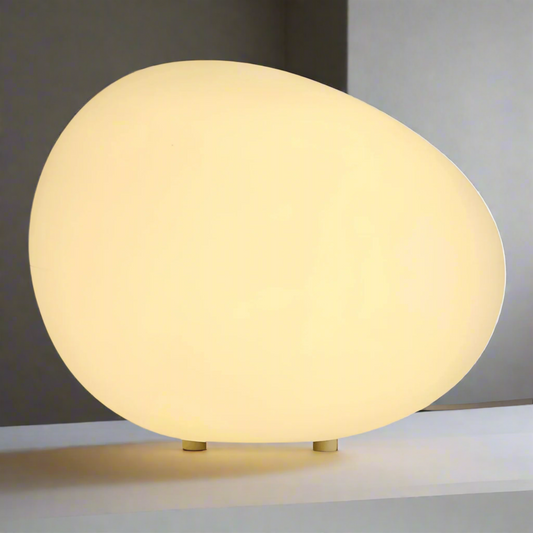Minimalist LED Bedside Table Lamp for Bedroom - Night Light - Pebble-Shaped Design