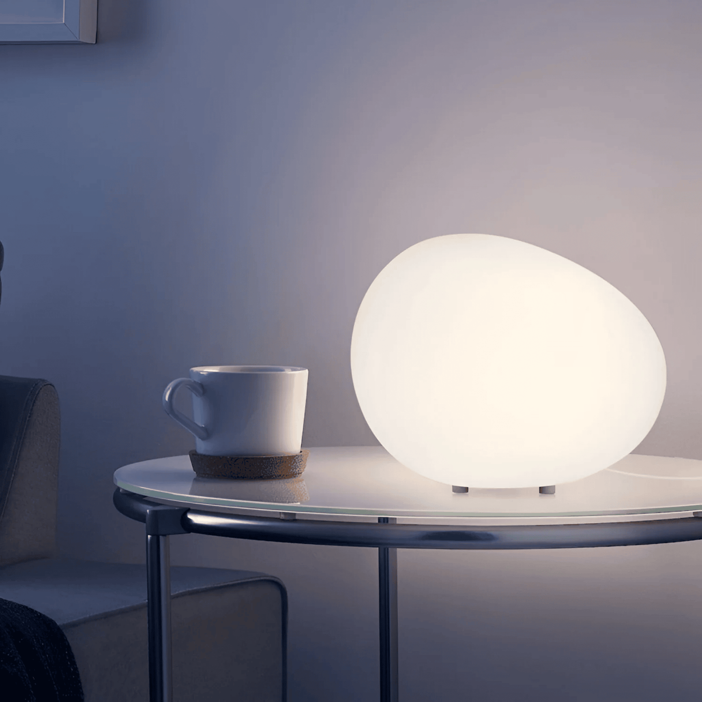 Minimalist LED Bedside Table Lamp for Bedroom - Night Light - Pebble-Shaped Design