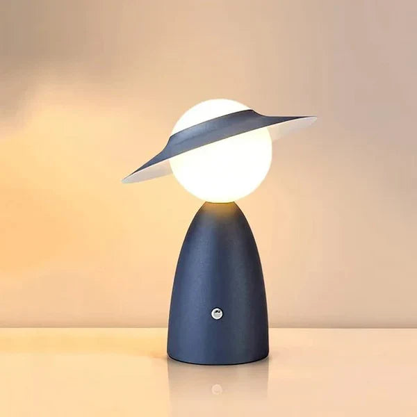 Cordless LED Table Lamp – Hat Design Rechargeable – Bedroom Bedside Iron