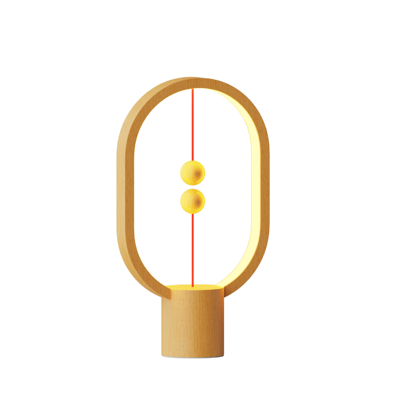 Oval Frame LED Table Lamp – Suspended Spheres Design USB-C – Bedroom Nightstand