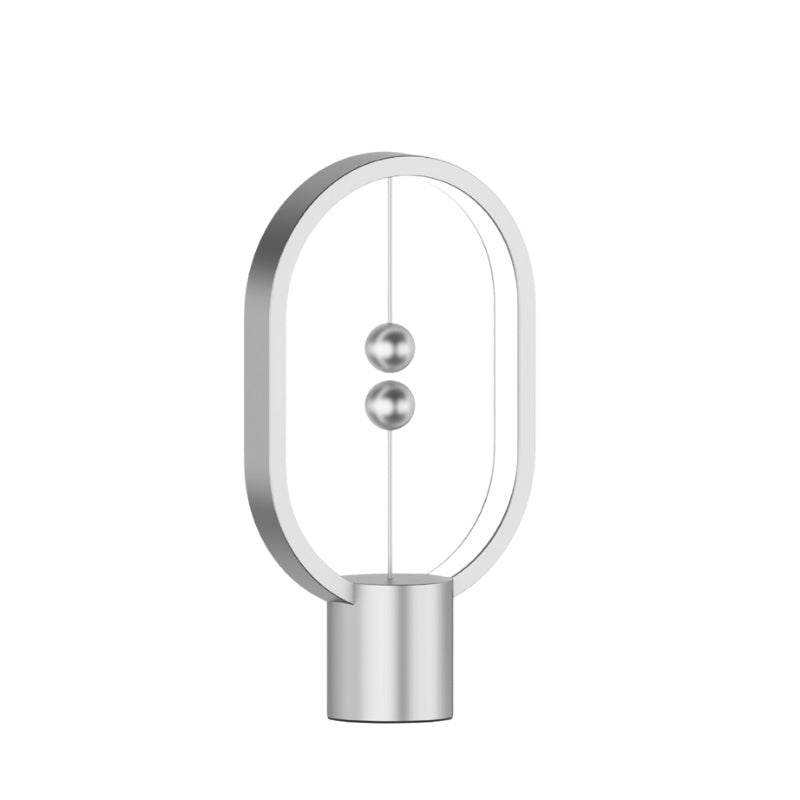 Oval Frame LED Table Lamp – Suspended Spheres Design USB-C – Bedroom Nightstand
