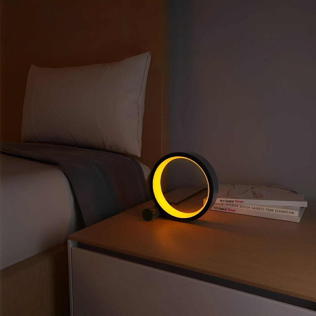 RGBIC LED Ring Table Lamp – Smart Tuya App Control & Remote – Bedroom Gaming USB