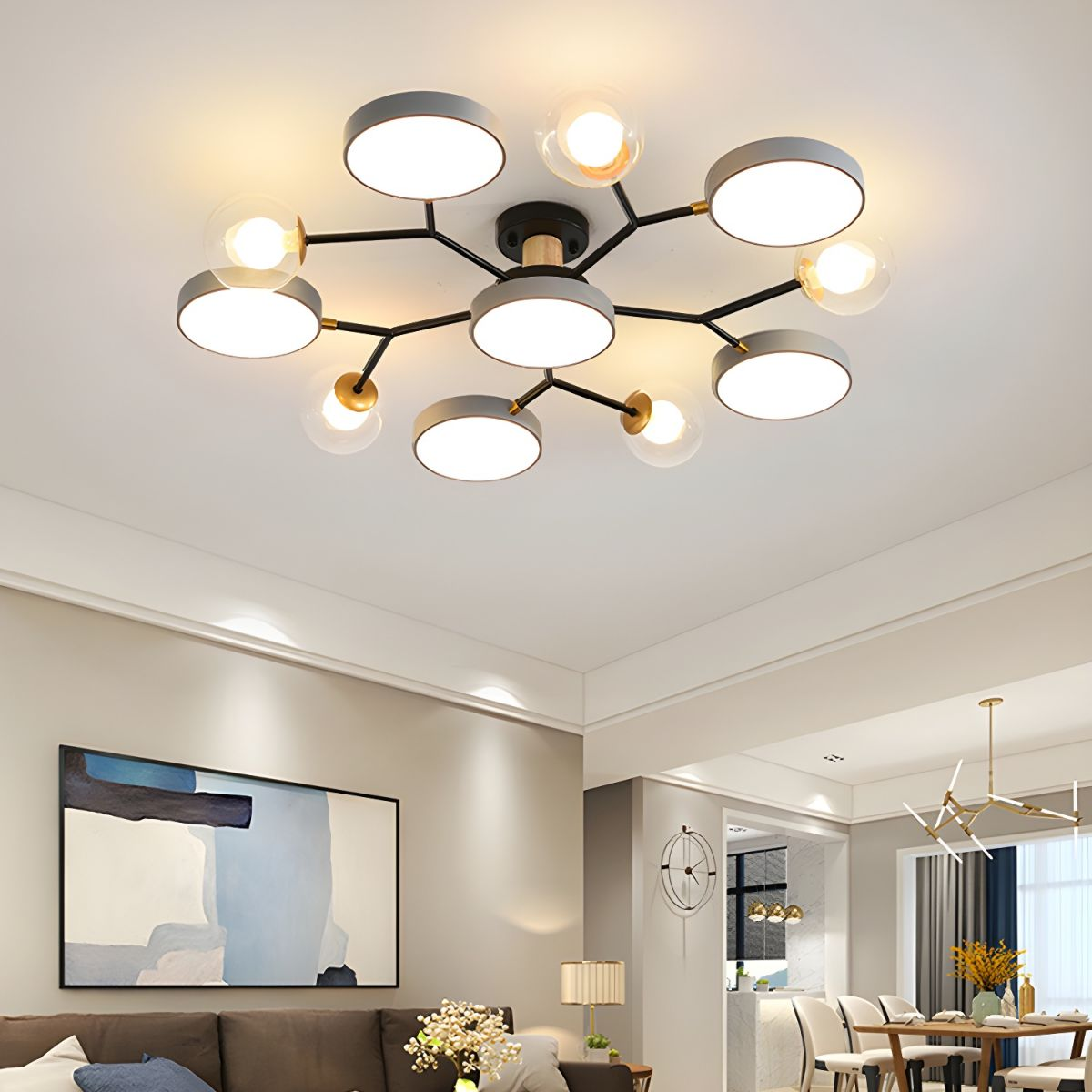 Nature Inspired Led Flush Mount Ceiling Light Living Room