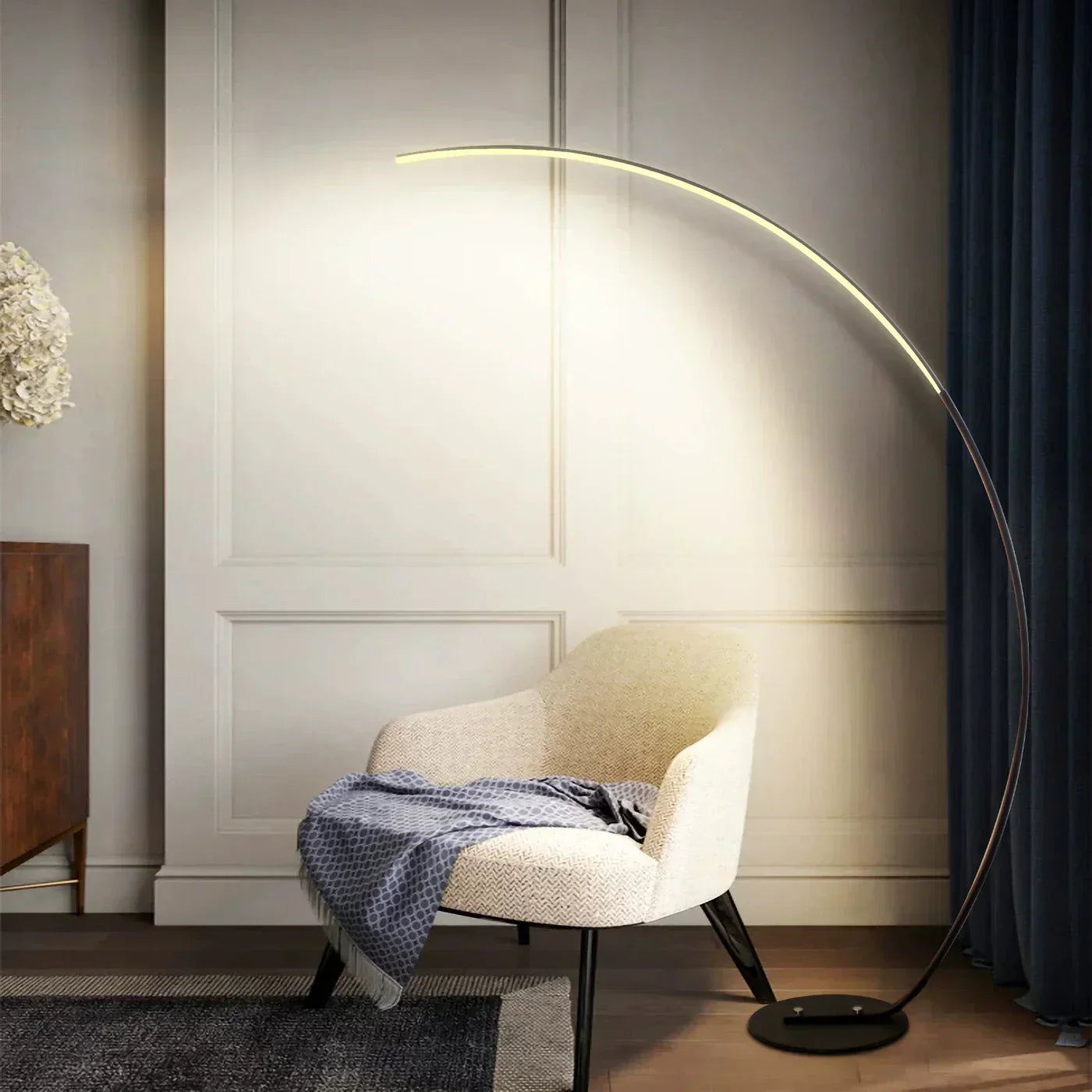 Modern Rgb Dimmable Arc Led Remote Control Floor Lamp