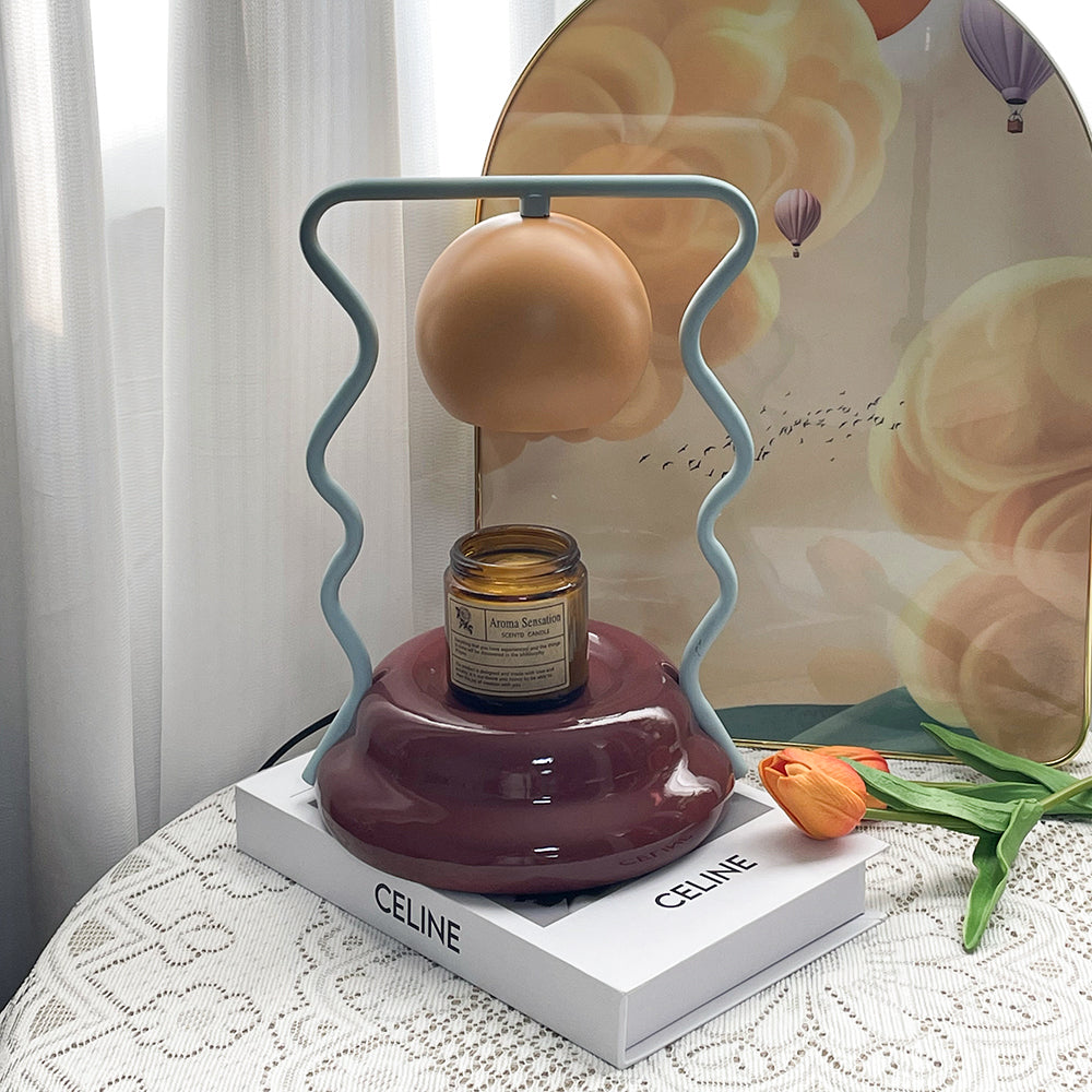 Calvo Candle Warmer Lamp – Polished Gold & Glass – Flameless Melting Lamp