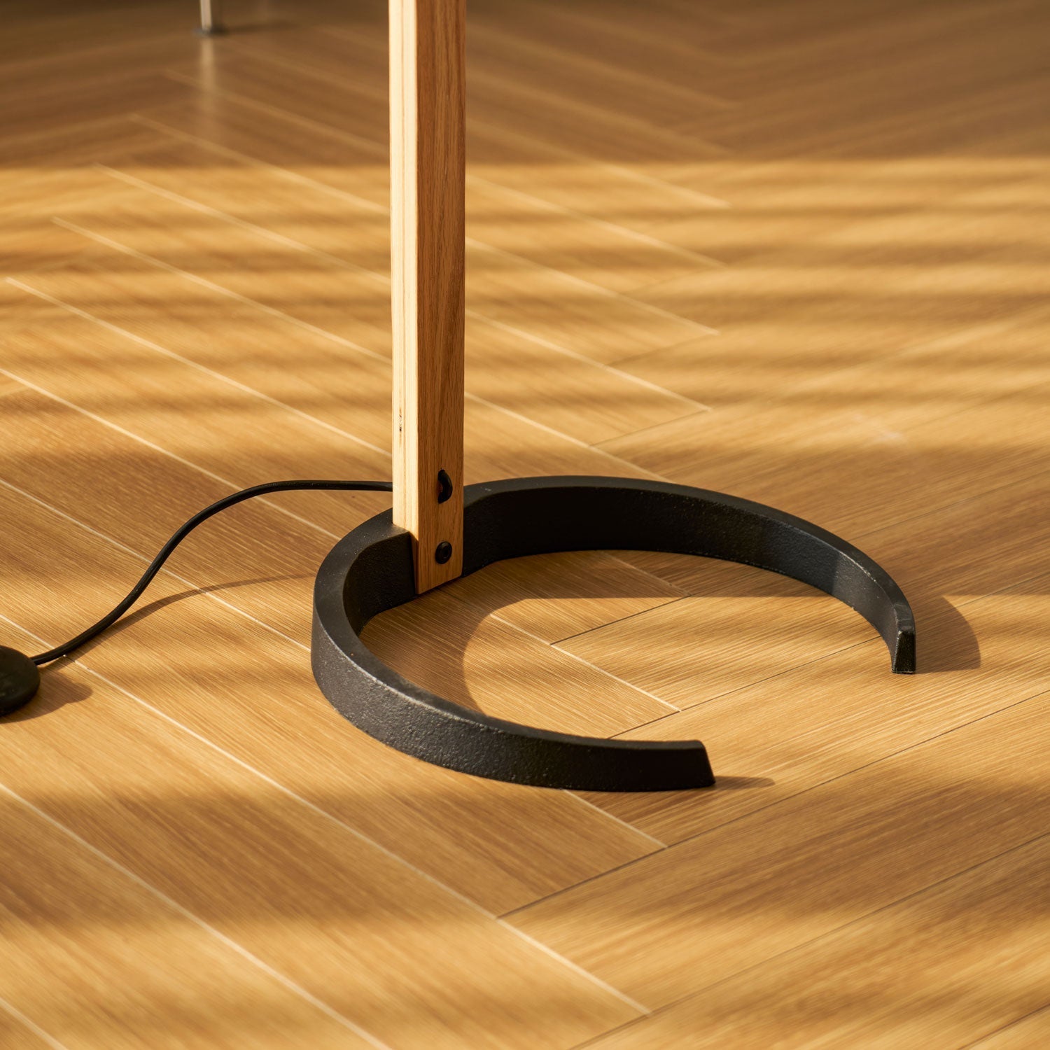 Nordic Beech Wood Pleated LED Floor Lamp