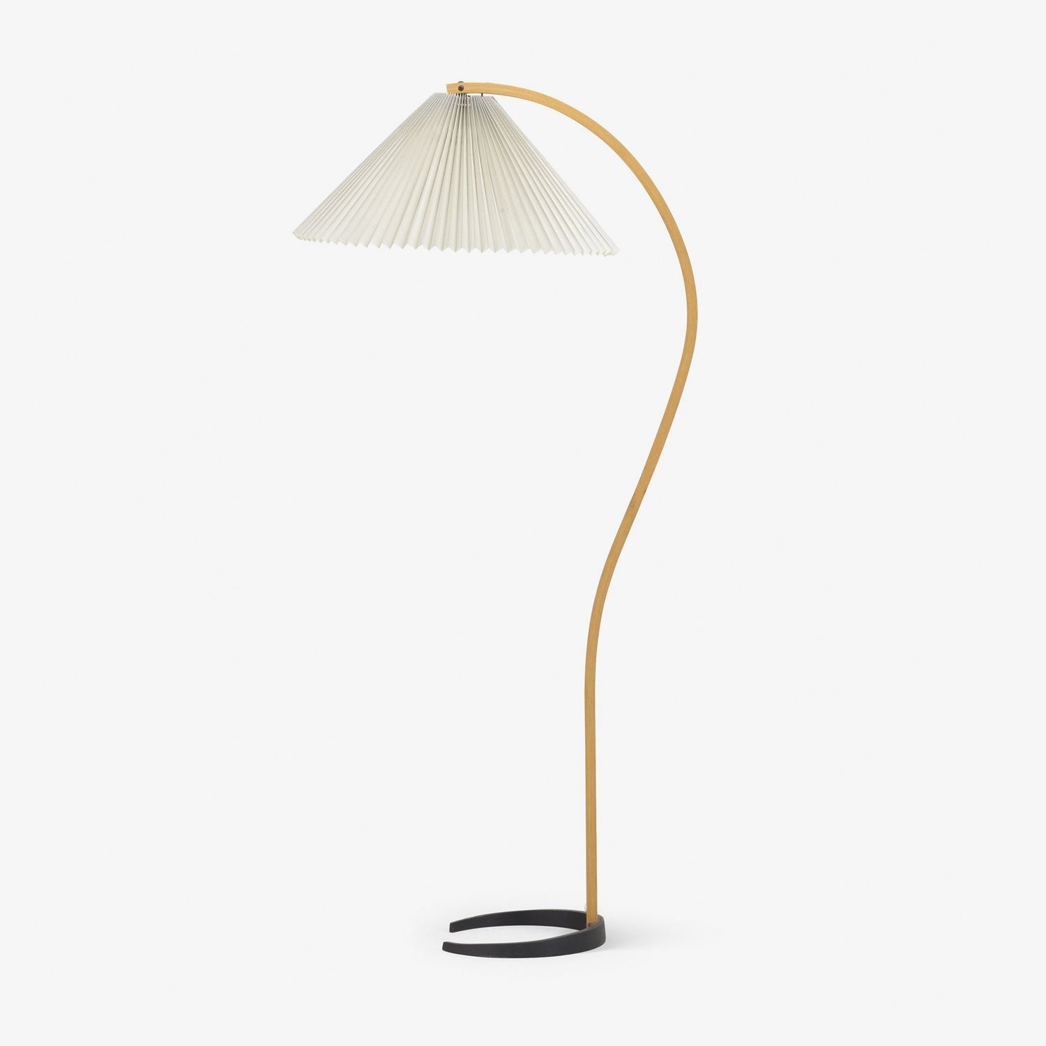 Nordic Beech Wood Pleated LED Floor Lamp