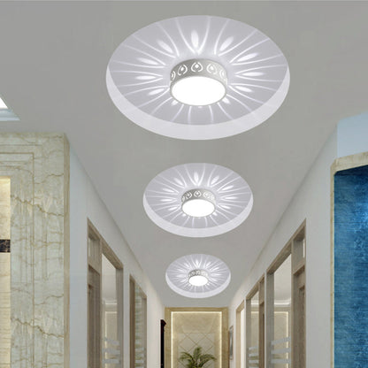 Pattern Glow LED Ceiling Light – Star-Burst Effect Flush Mount – Hallway Corridor 15cm