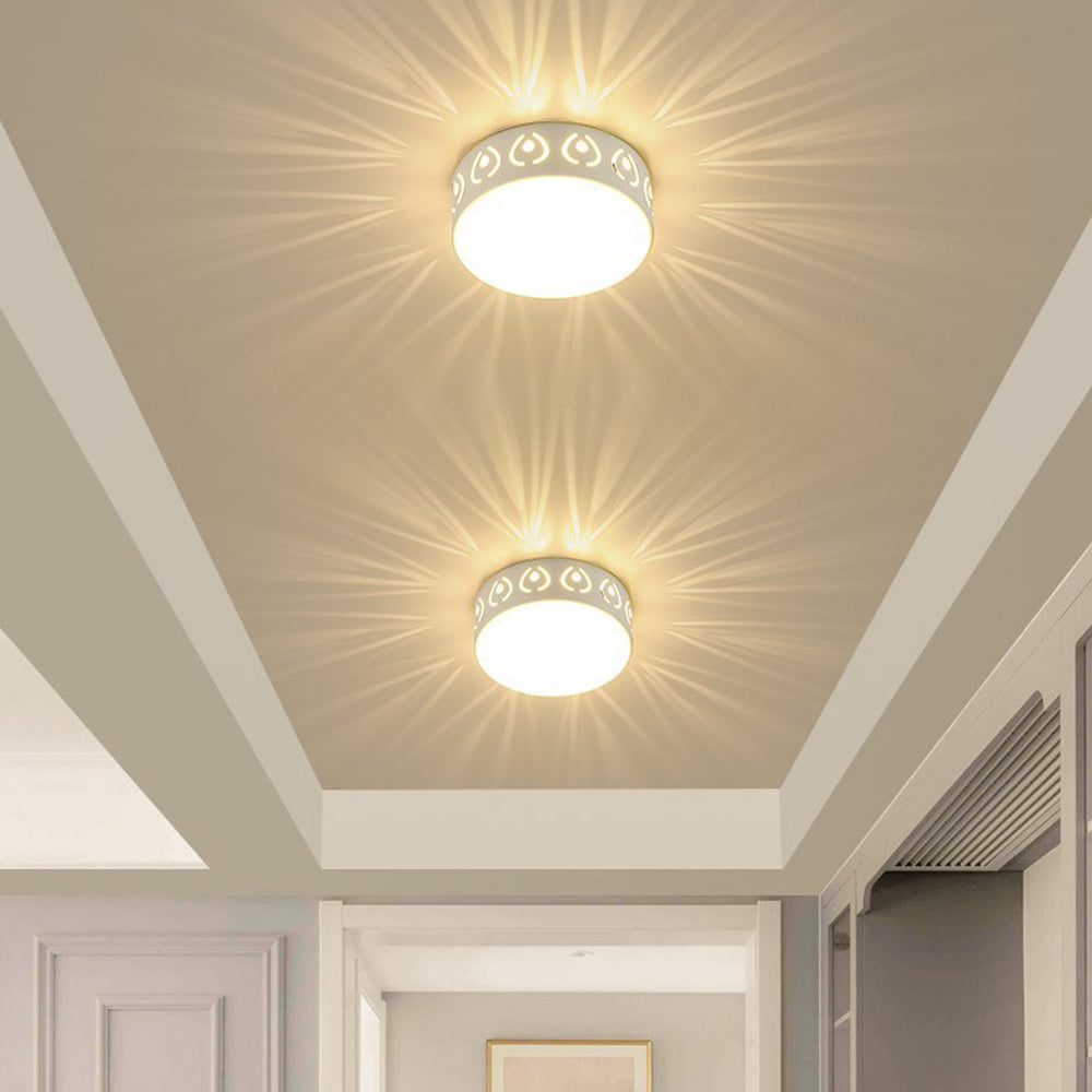Pattern Glow LED Ceiling Light – Star-Burst Effect Flush Mount – Hallway Corridor 15cm