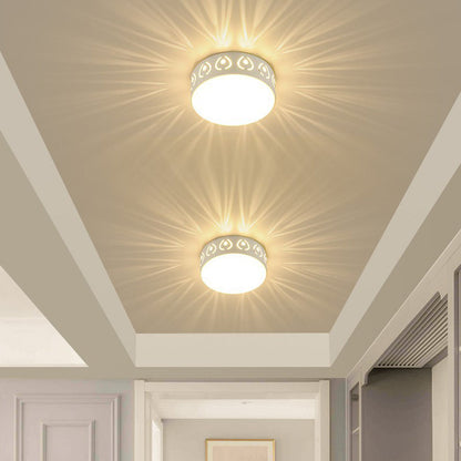 Pattern Glow LED Ceiling Light – Star-Burst Effect Flush Mount – Hallway Corridor 15cm
