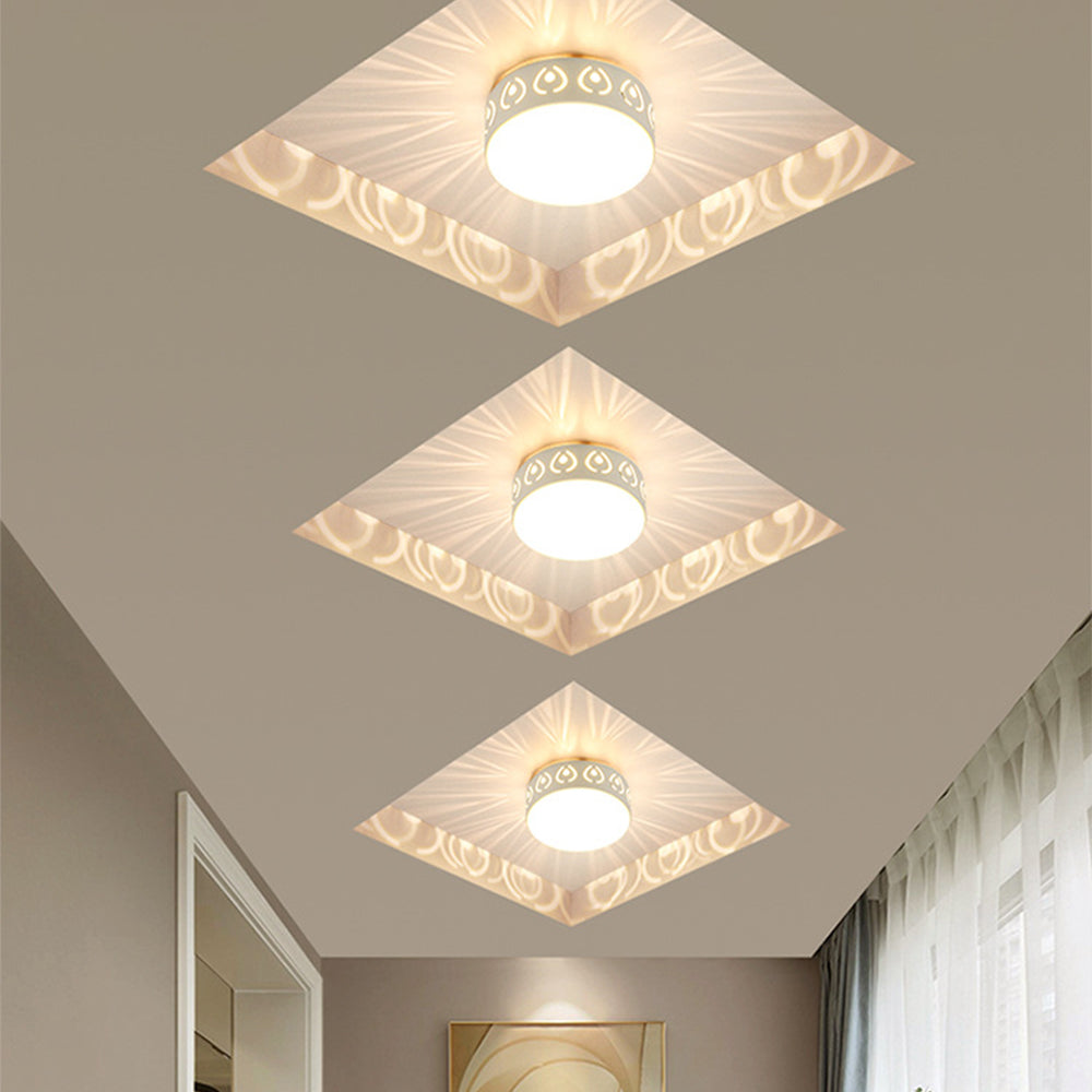 Pattern Glow LED Ceiling Light – Star-Burst Effect Flush Mount – Hallway Corridor 15cm