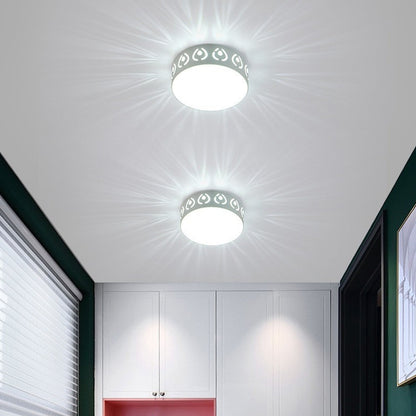 Pattern Glow LED Ceiling Light – Star-Burst Effect Flush Mount – Hallway Corridor 15cm