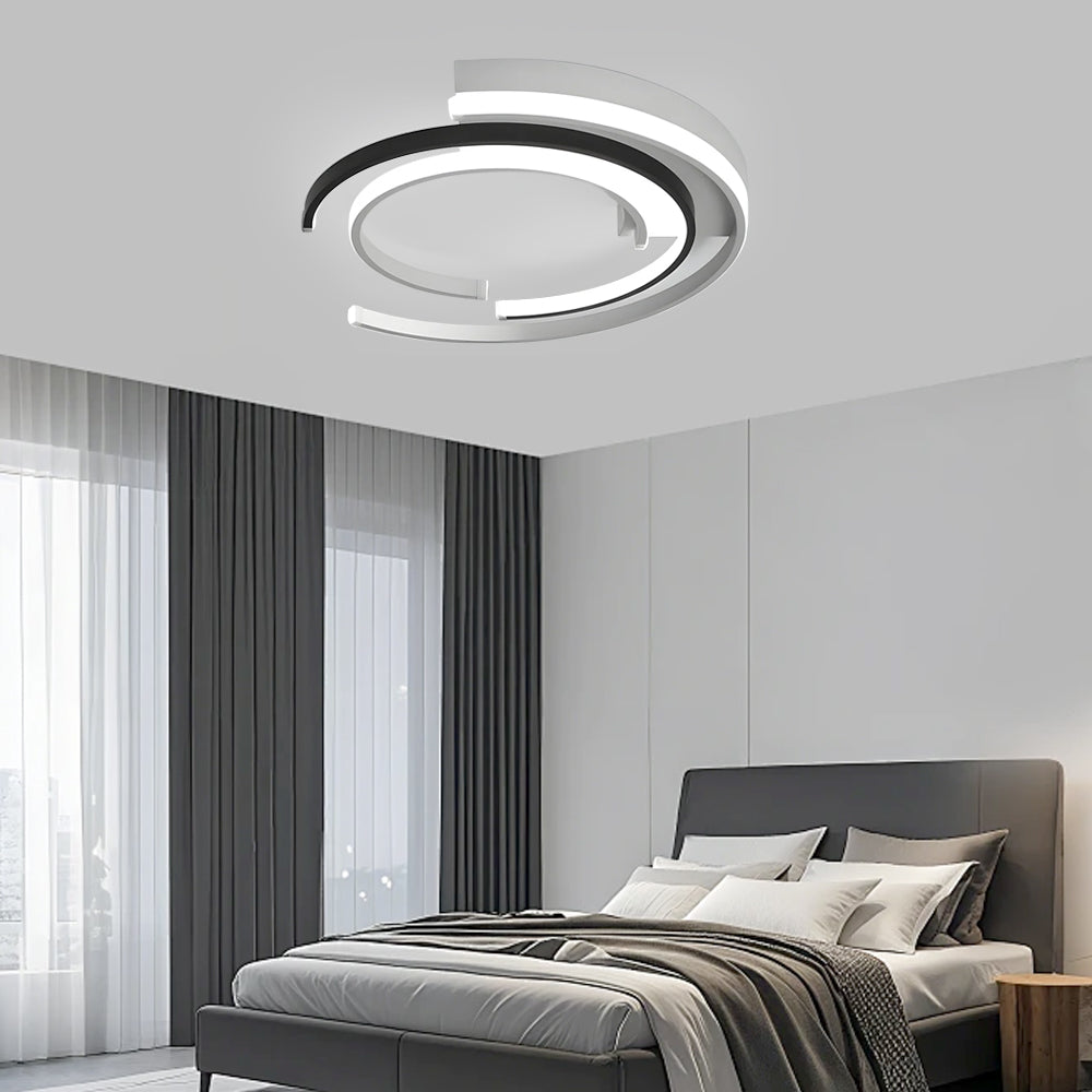 Modern Sculptural Ring LED Ceiling Light – Flush Mount
