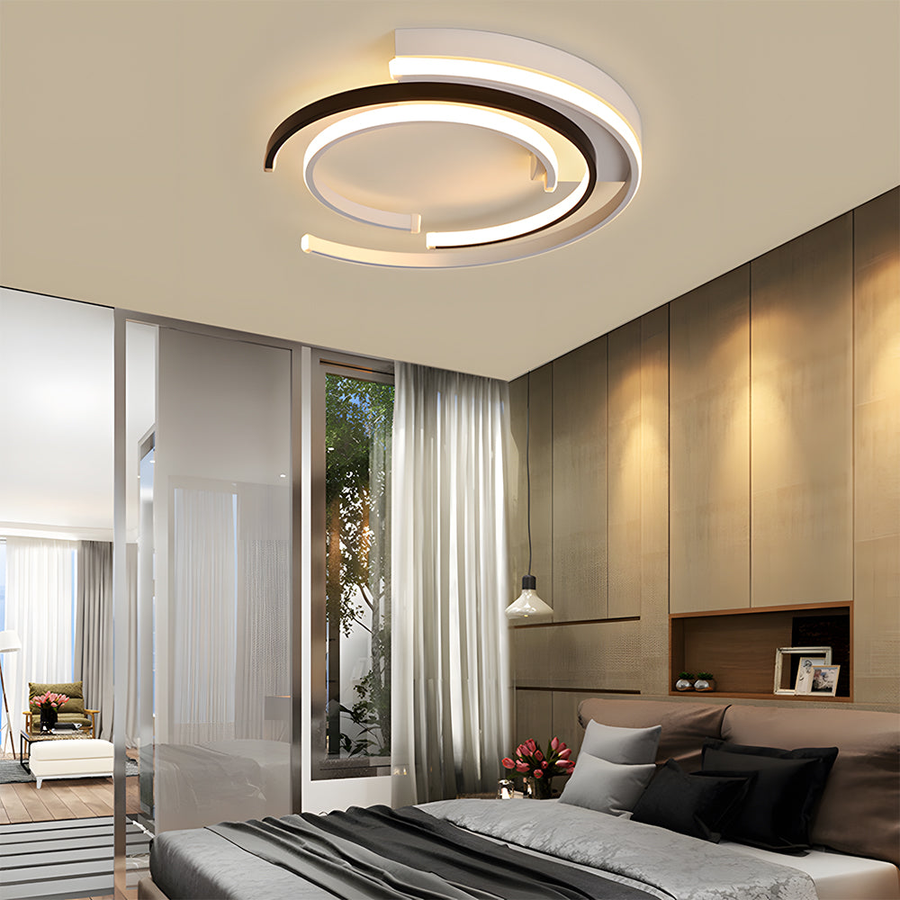 Modern Sculptural Ring LED Ceiling Light – Flush Mount