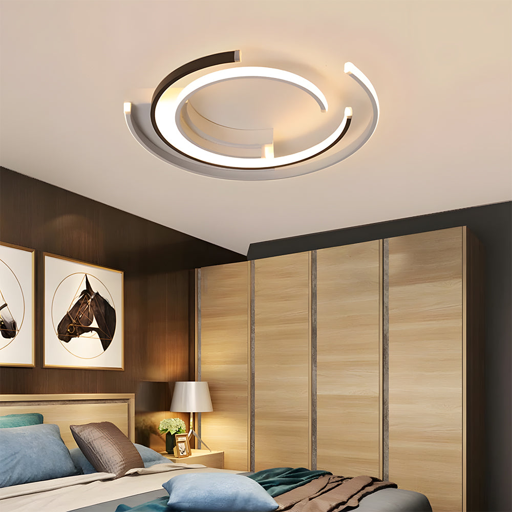Modern Sculptural Ring LED Ceiling Light – Flush Mount