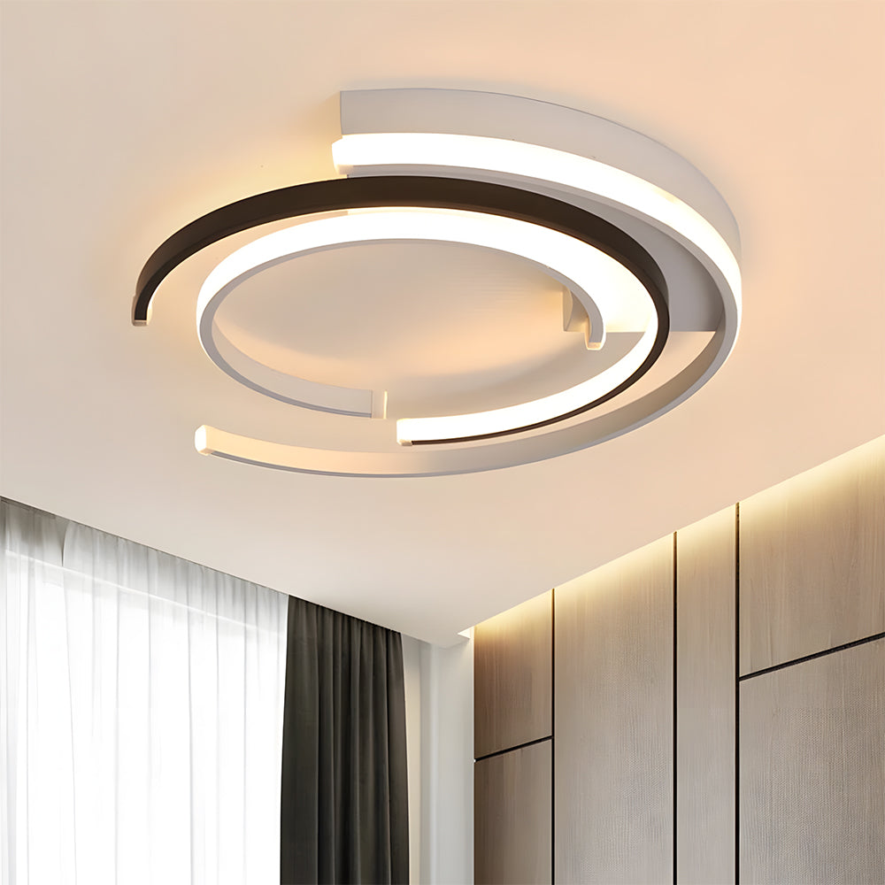 Modern Sculptural Ring LED Ceiling Light – Flush Mount