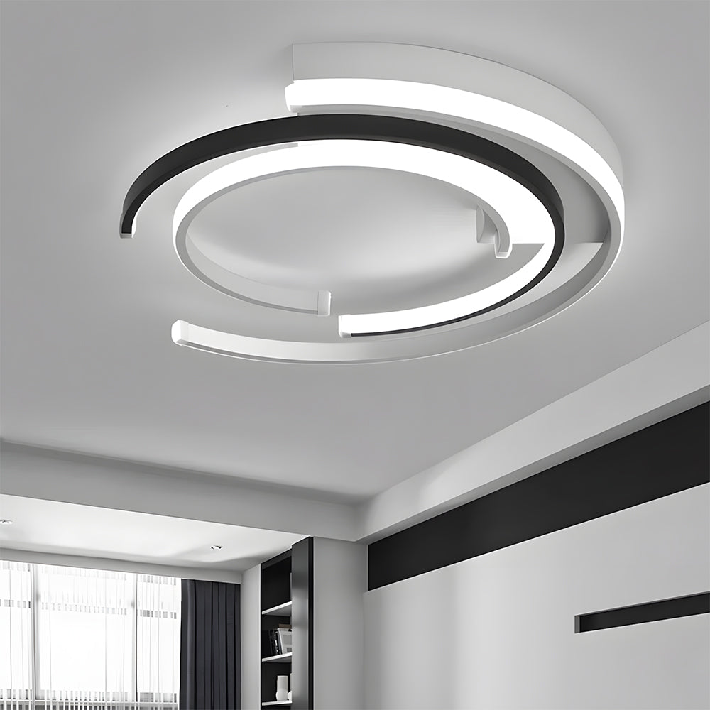 Modern Sculptural Ring LED Ceiling Light – Flush Mount