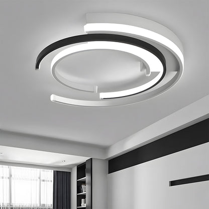 Modern Sculptural Ring LED Ceiling Light – Flush Mount