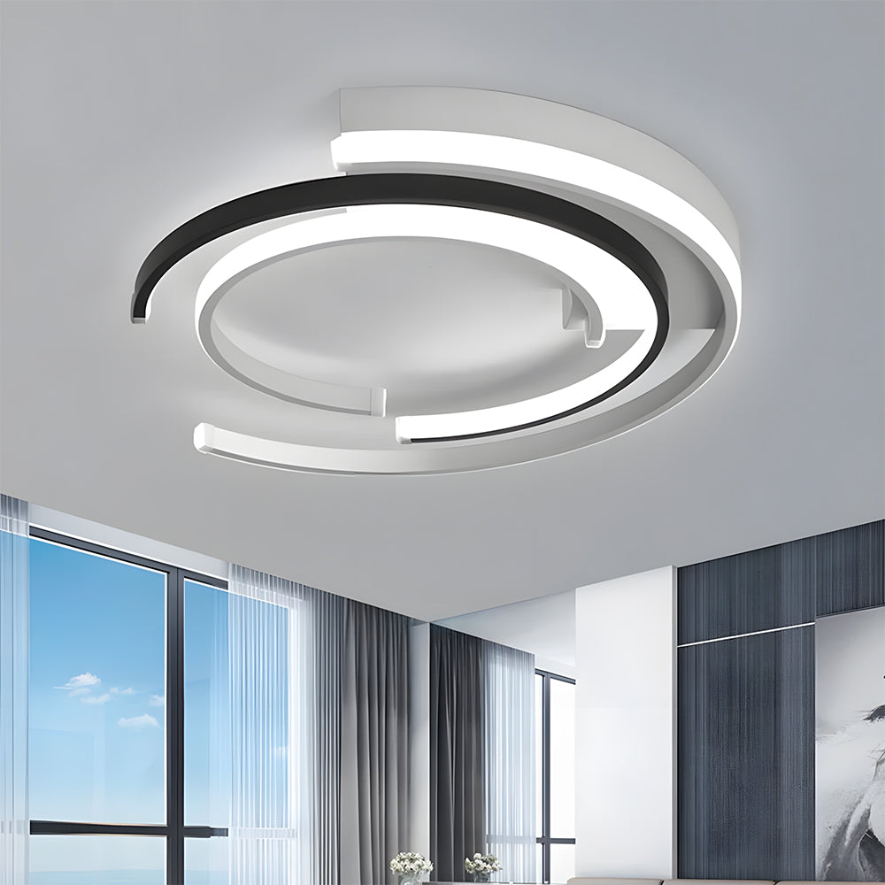 Modern Sculptural Ring LED Ceiling Light – Flush Mount