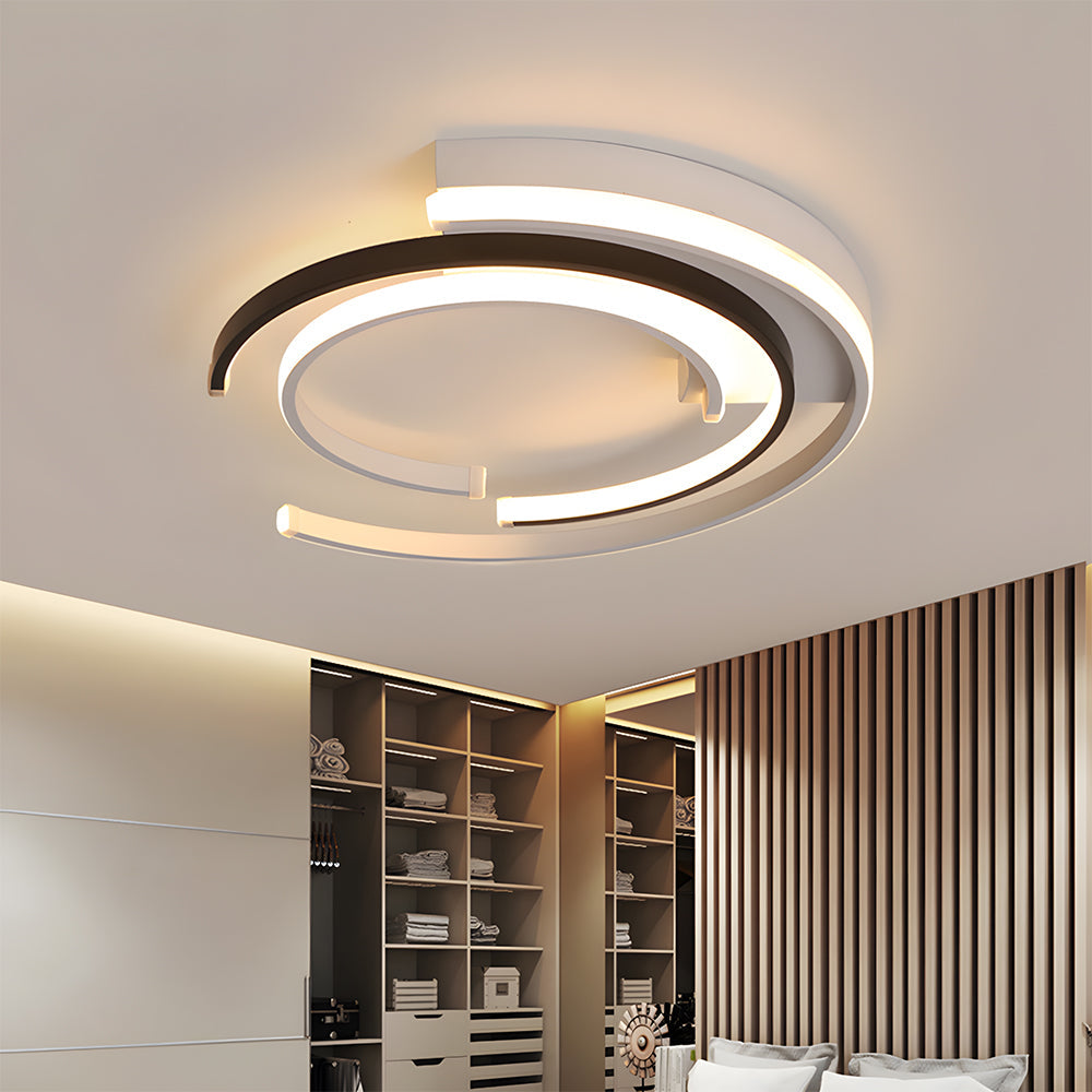 Modern Sculptural Ring LED Ceiling Light – Flush Mount