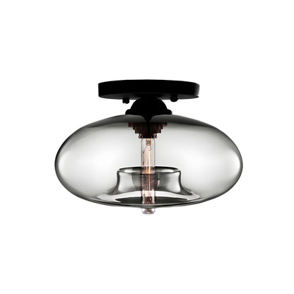 Industrial Glass Ceiling Light - Oval Shade Ceiling Mount