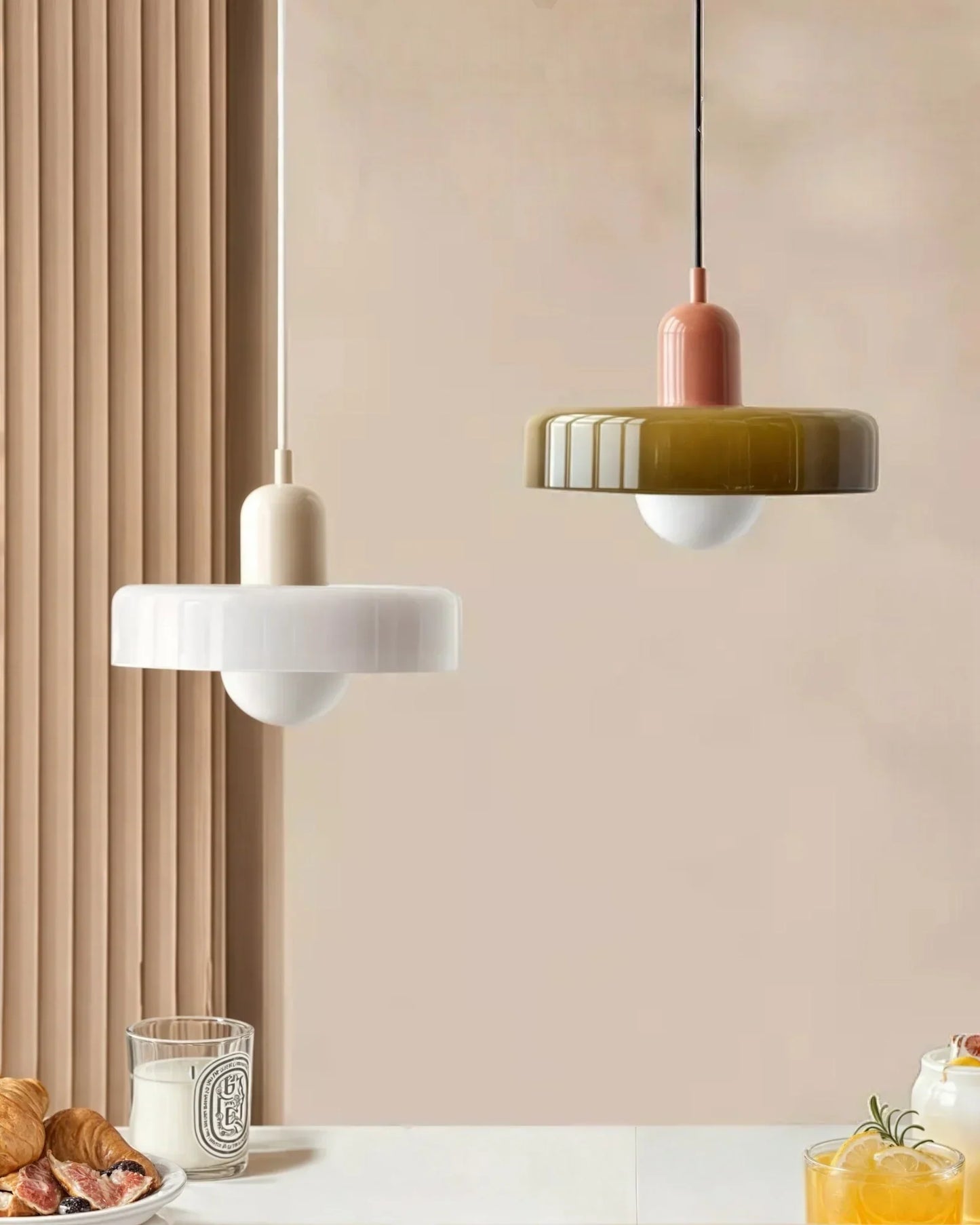 Minimalist Compact Glass Modern Kitchen Pendant Light